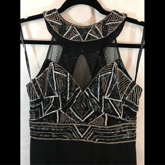 NEW SUE WONG Beaded Empire Waist‎ Grecian Halter Neck Gown [SZ 10 ] - Picture 3 of 8